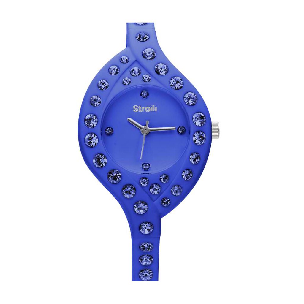 So Girly orologio solo tempo in silicone blu e cristalli con quadrante blu - Orologi per Prima Comunione Donna | Stroili