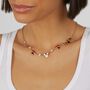 Collana Acciaio rosato Topolino Minnie e Cristalli
