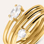 Anello Fascia Radiance Acciaio Dorato Cristallo