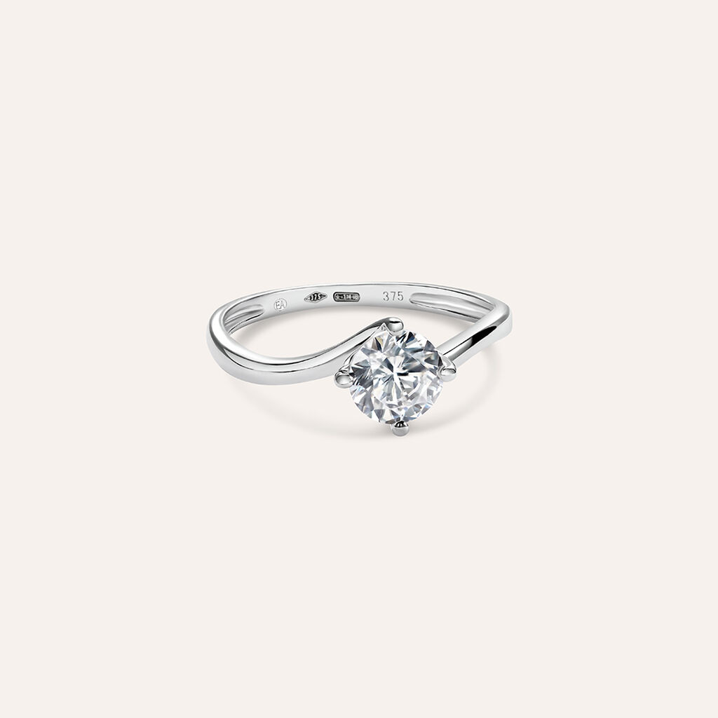 Anello Solitario Claire Oro Bianco Cubic Zirconia - Anelli con Pietre Donna | Stroili