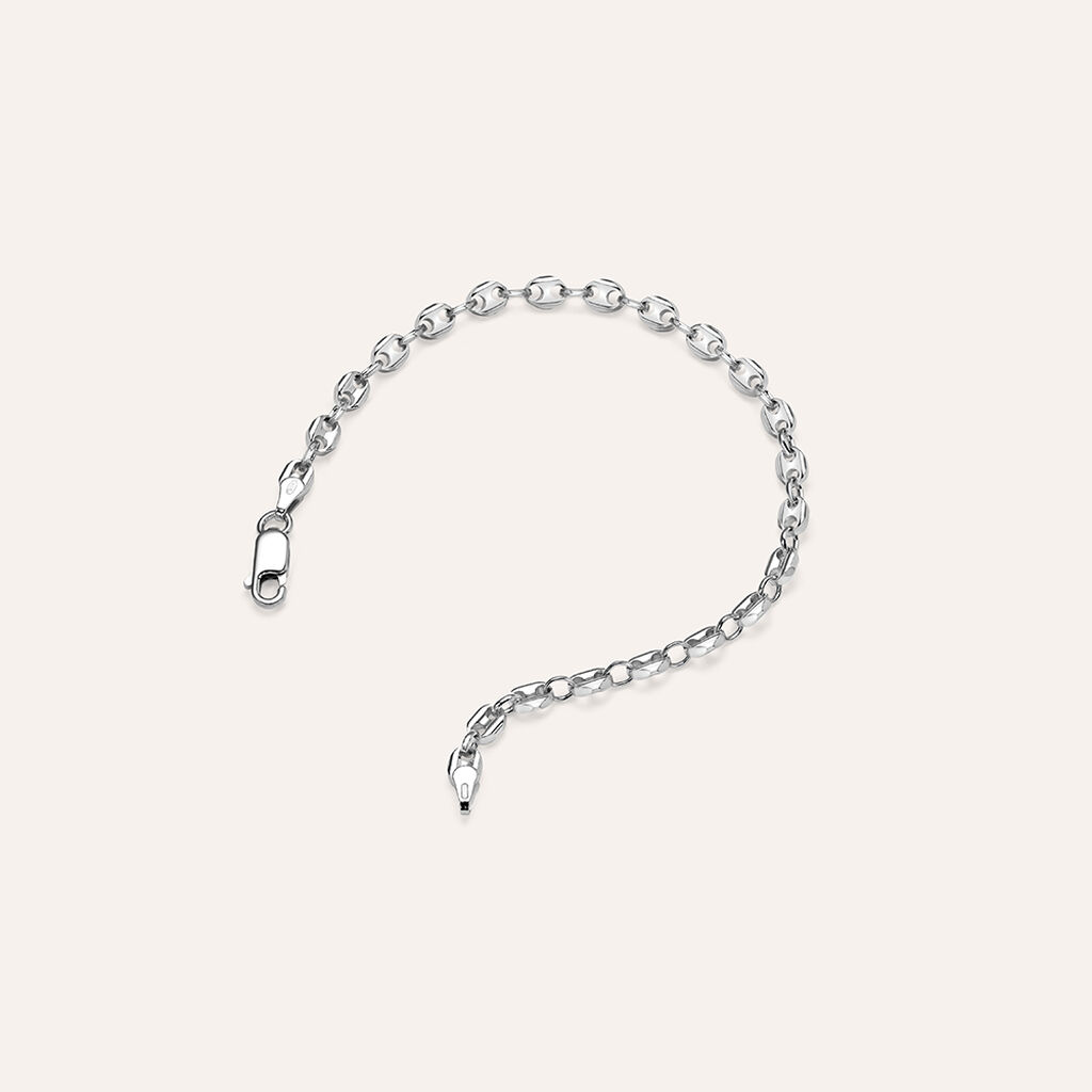 Bracciale Catena Gentleman Argento Rodiato - Bracciali Uomo | Stroili