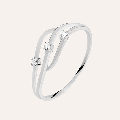 Anello Trilogy Grace Oro Bianco Diamante - Anelli con Pietre Donna | Stroili