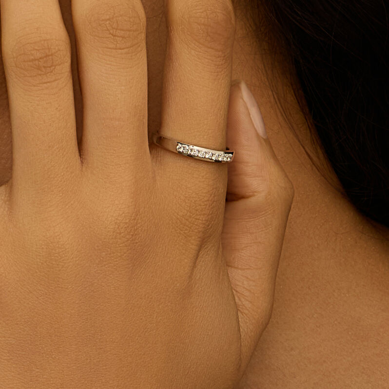 Anello Riviere Firmamenti Oro Bianco Diamante - Anelli Riviere Donna | Stroili