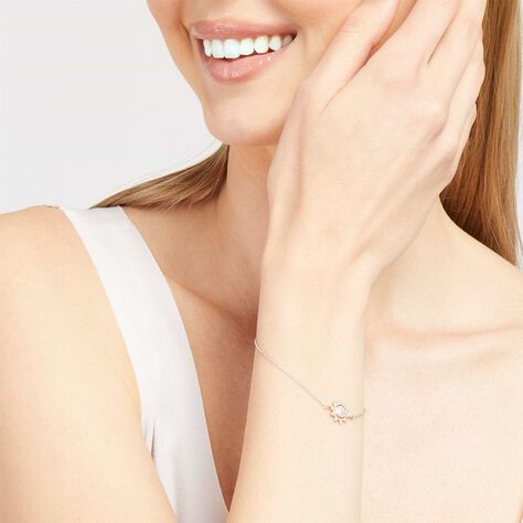 Bracciale Silver Moments Argento Bicolore Bianco / Rosa Cubic Zirconia - Bracciali Amicizia Donna | Stroili