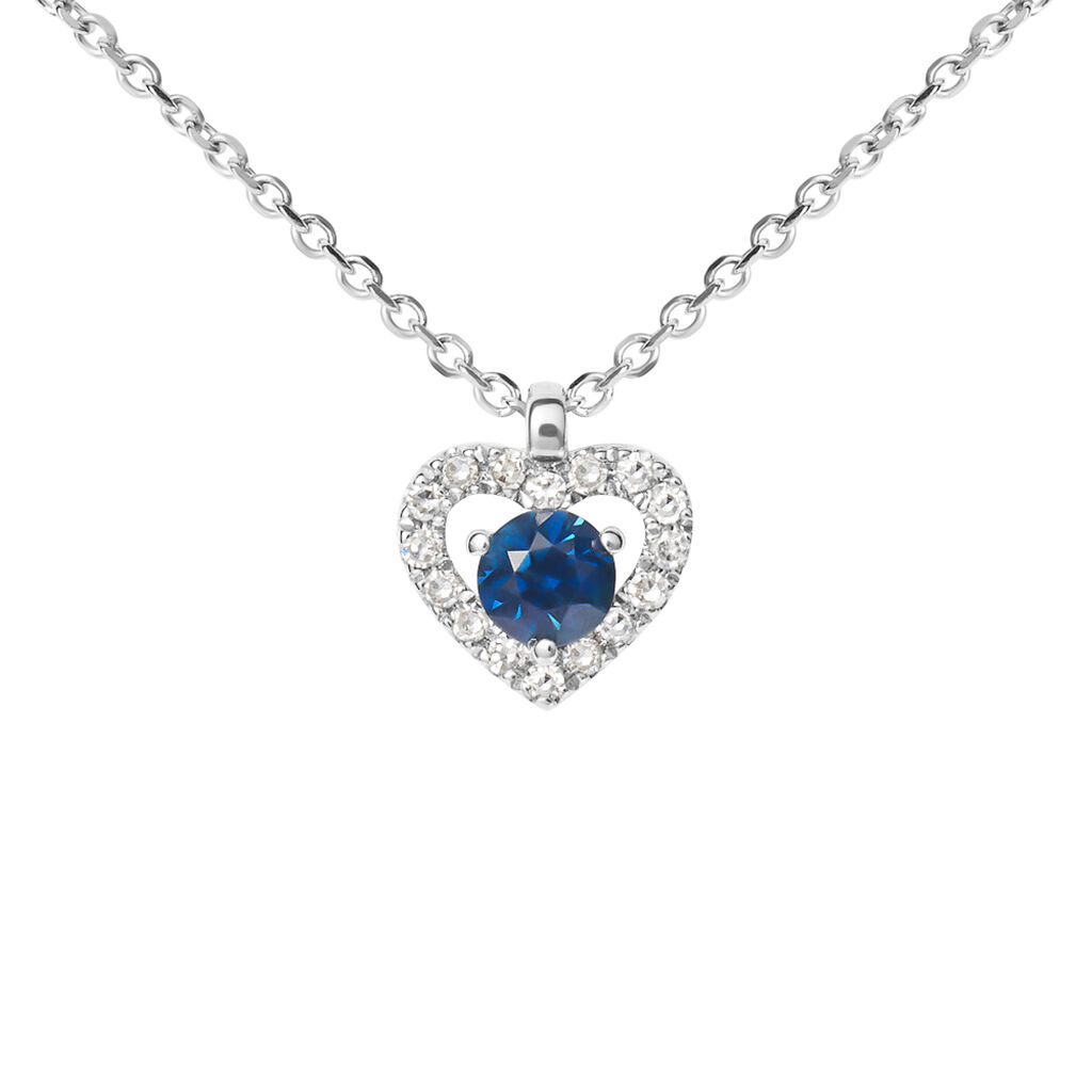 Collana Charlotte Oro Bianco Zaffiro Diamante - Collane Donna | Stroili