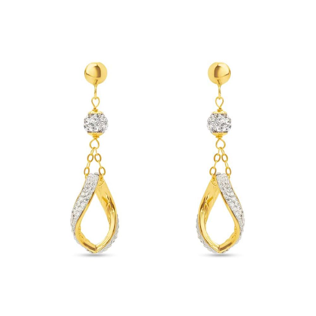 Orecchini Pendenti Christelle Oro Giallo Cristallo - Orecchini Pendenti Donna | Stroili