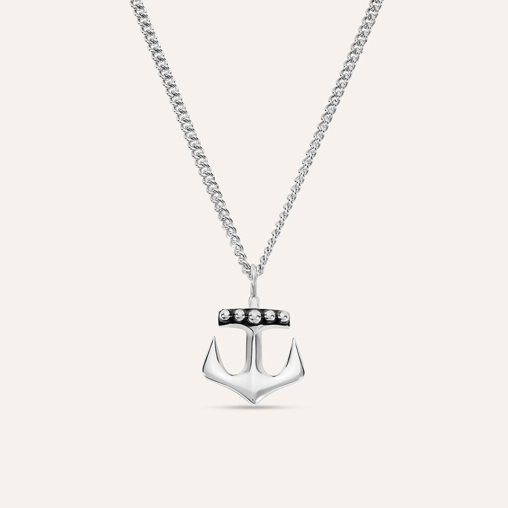 Collana Gentleman Argento Rodiato