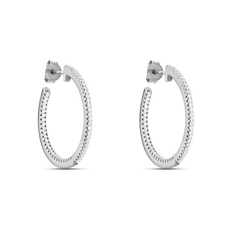 Orecchini A Cerchio Silver Elegance Argento Rodiato Cubic Zirconia - Orecchini a Cerchio Donna | Stroili