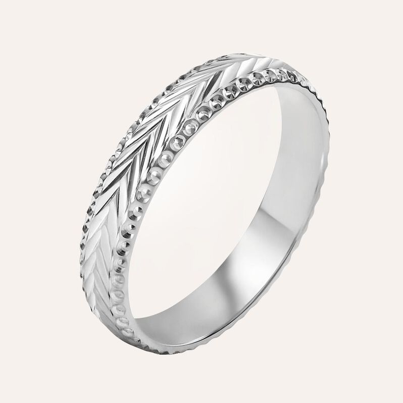 Fede Classica Diamantata 3.5 mm Oro Bianco - Anelli con Incisione Donna | Stroili