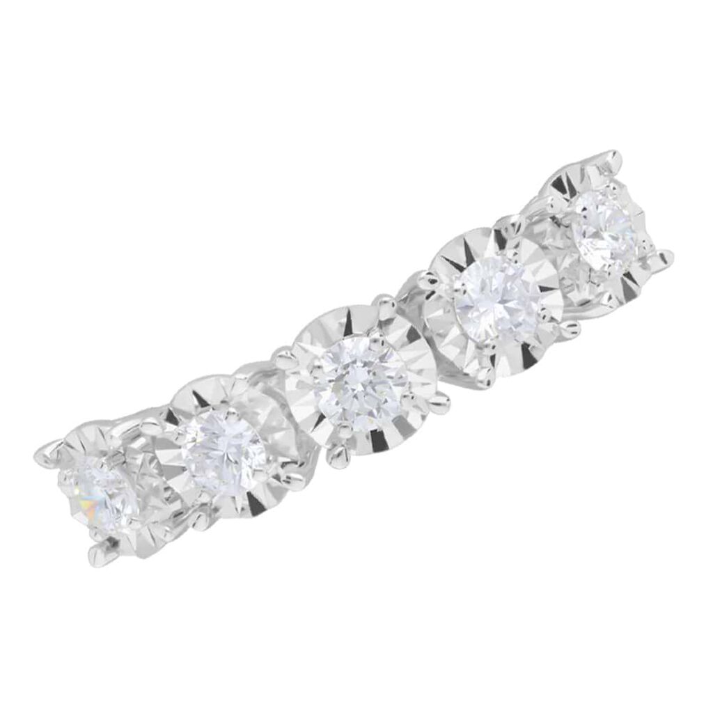 Anello Riviere Diamotion Oro Bianco Diamanti - Anelli Riviere Donna | Stroili