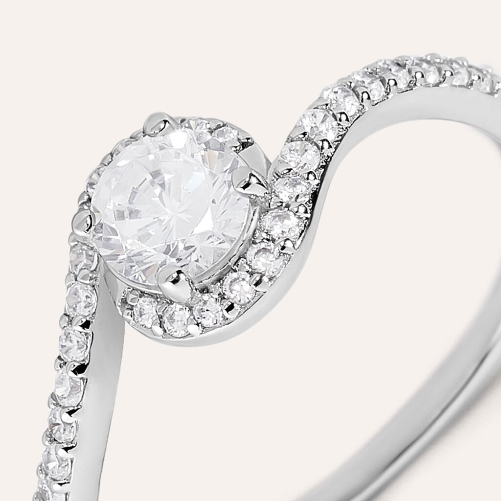 Anello Solitario Silver Elegance Argento Rodiato Cubic Zirconia