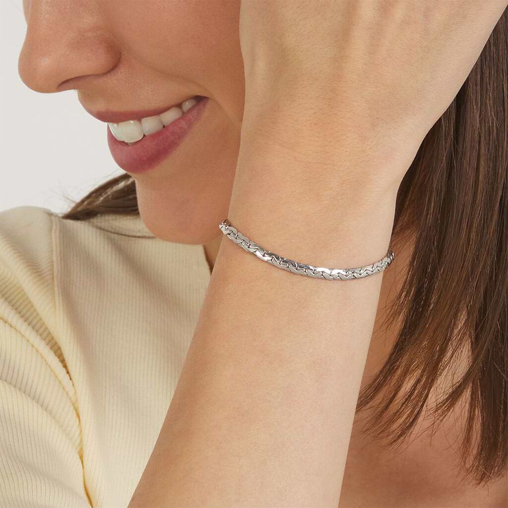 Bracciale Catena Colette Oro Bianco - Bracciali Donna | Stroili
