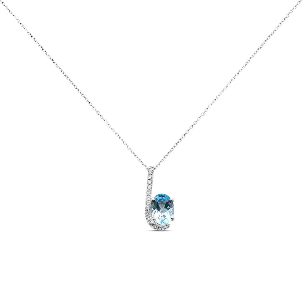 Collana Amélie Oro Bianco Topazio Cubic Zirconia