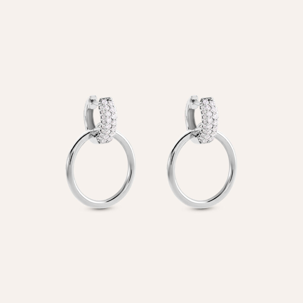 Orecchini A Cerchio Desideria Argento Nobile Rodiato Cubic Zirconia