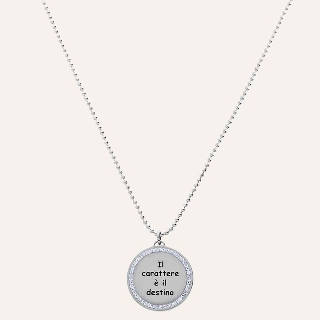 Collana in acciaio e strass