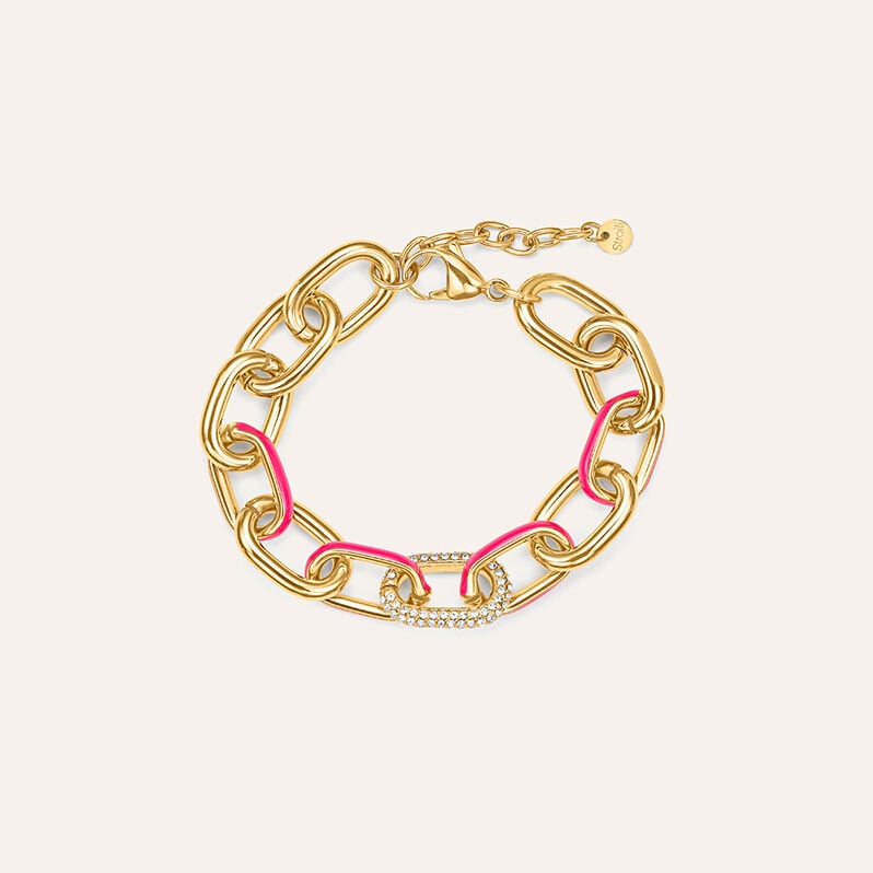 Bracciale Catena Lady Sweet Acciaio Dorato Cristallo - Bracciali Donna | Stroili