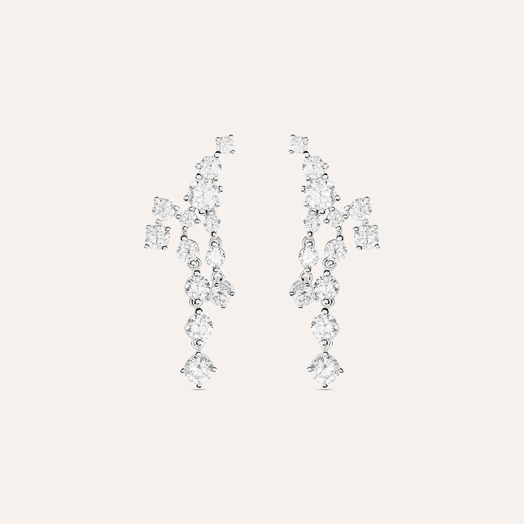 Orecchini Pendenti Claire Oro Bianco Cubic Zirconia