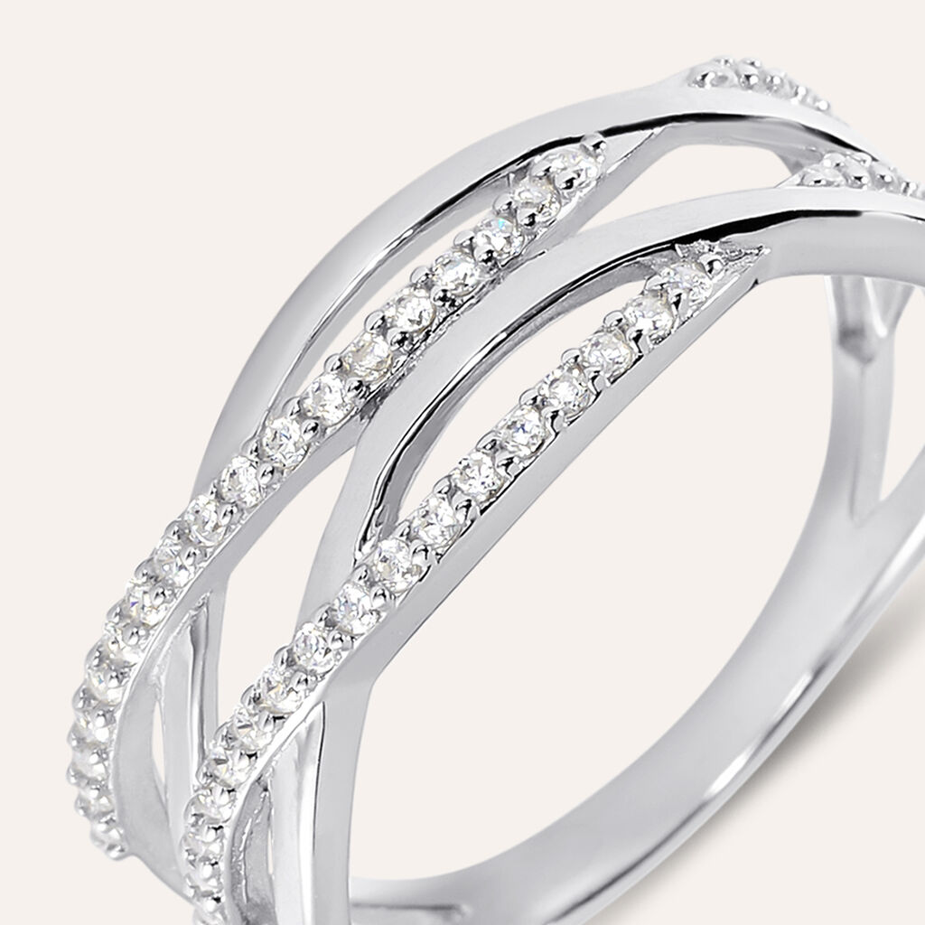 Anello Fantasia Silver Shine Argento Rodiato Cubic Zirconia