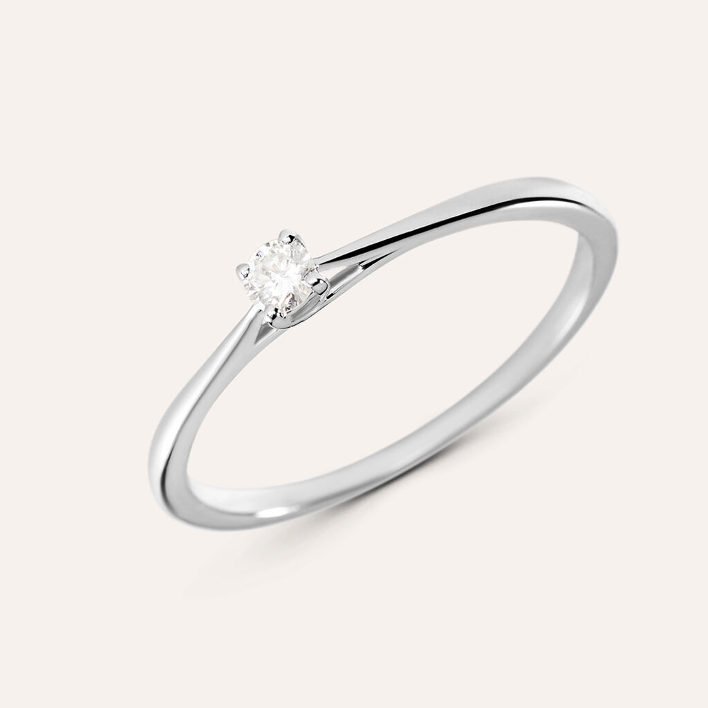 Anello Solitario Grace Oro Bianco Diamante