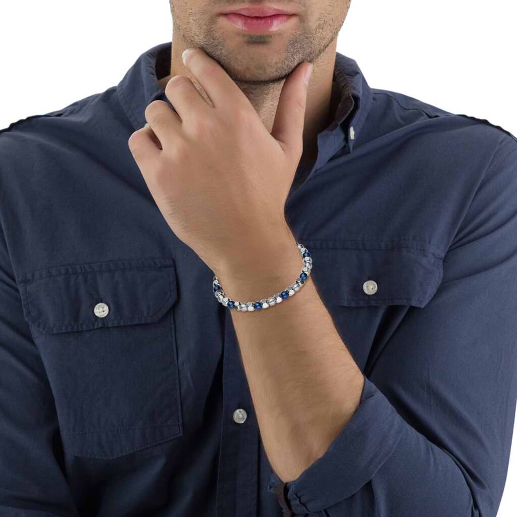 Bracciale in acciaio bicolore - Bracciali Uomo | Stroili