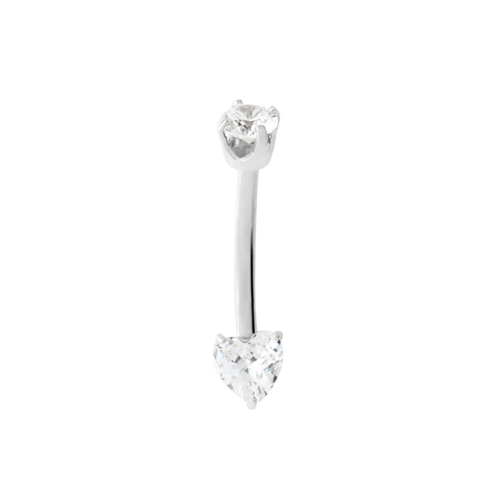 Piercing Ombelico Punto Luce Bon Ton Oro Bianco Cubic Zirconia