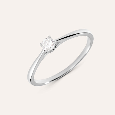 Anello Solitario Grace Oro Bianco Diamante - Anelli con Pietre Donna | Stroili