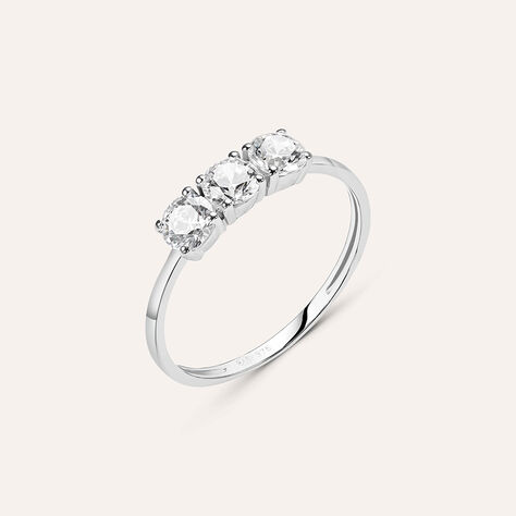 Anello Trilogy Claire Oro Bianco Cubic Zirconia - Anelli con Pietre Donna | Stroili