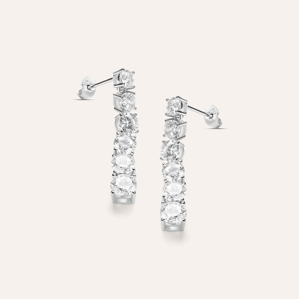 Orecchini Pendenti Tennis Silver Elegance Argento Rodiato Cubic Zirconia - Orecchini Pendenti Donna | Stroili