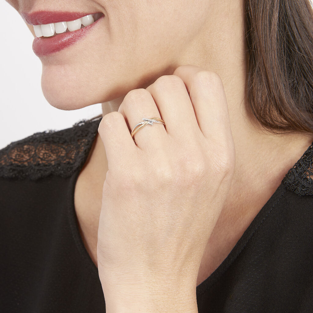 Anello Fascia Sophia Oro Bicolore Diamante - Anelli con Pietre Donna | Stroili