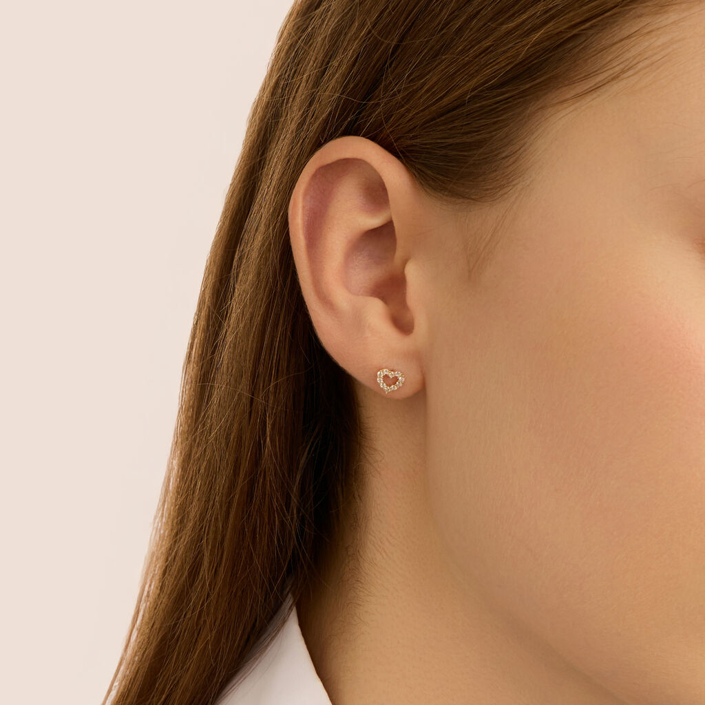 Orecchini Lobo Bon Ton Oro Giallo Cubic Zirconia