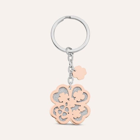 Portachiavi Lady Shine Acciaio Bicolore Bianco / Rosa - Portachiavi Donna | Stroili