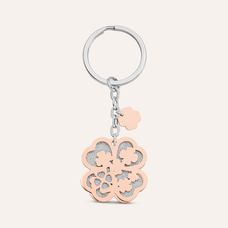 Portachiavi Lady Shine Acciaio Bicolore Bianco / Rosa - Portachiavi Donna | Stroili