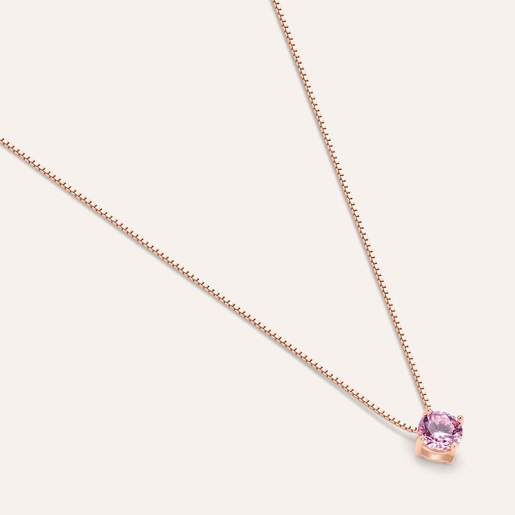 Collana Punto Luce Silver Rainbow Argento Rosa Cubic Zirconia