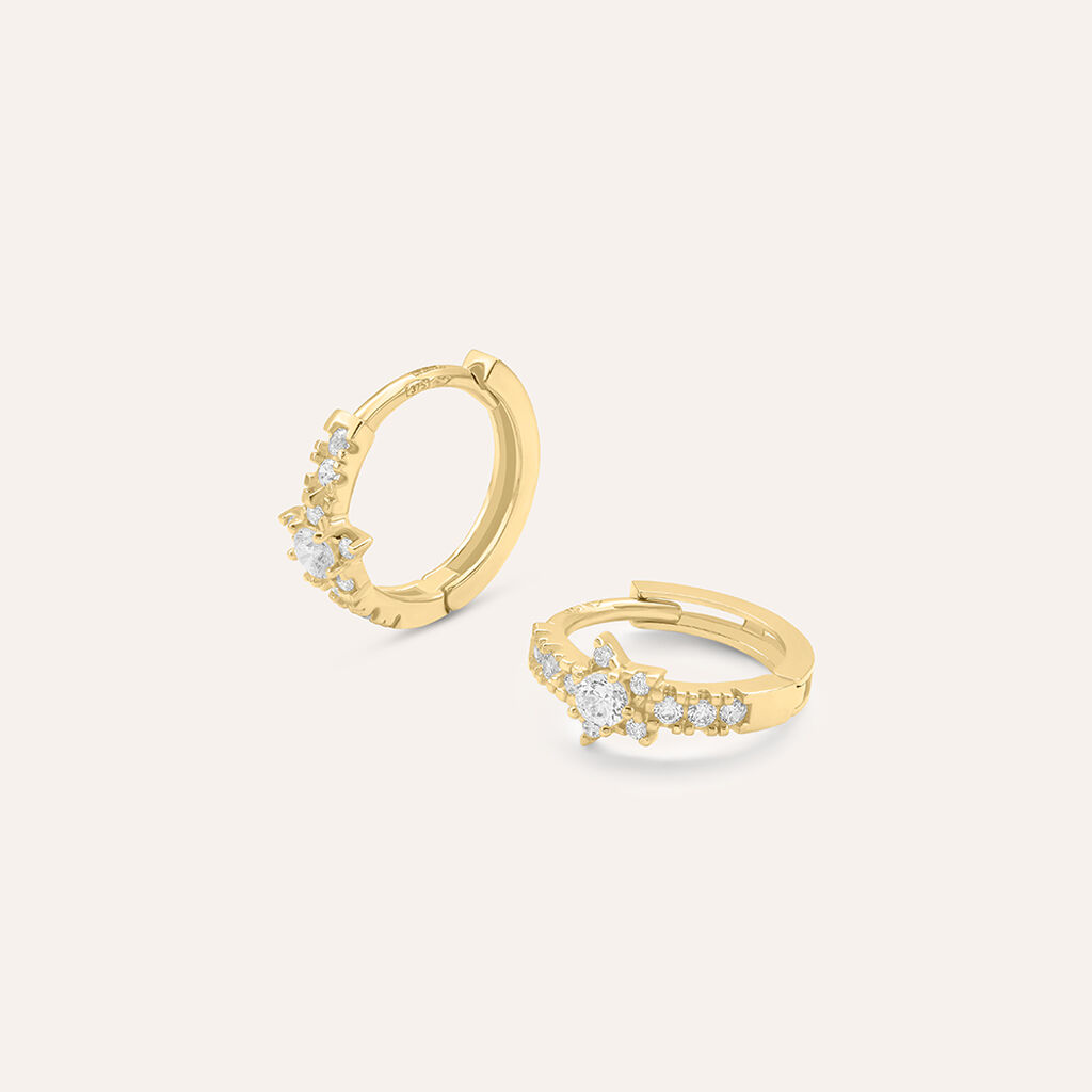 Orecchini A Cerchio Claire Oro Giallo Cubic Zirconia