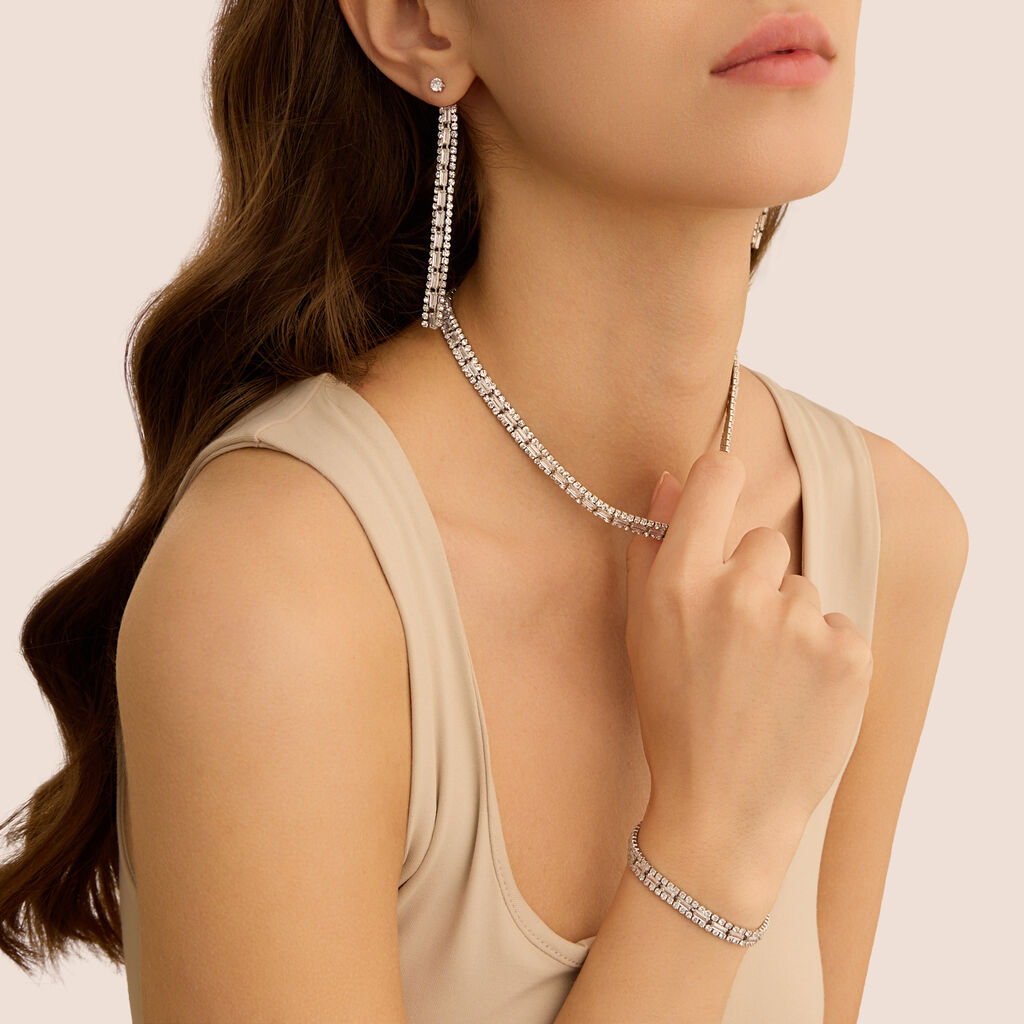 Bracciale Tennis Romantic Shine Metallo Cristallo