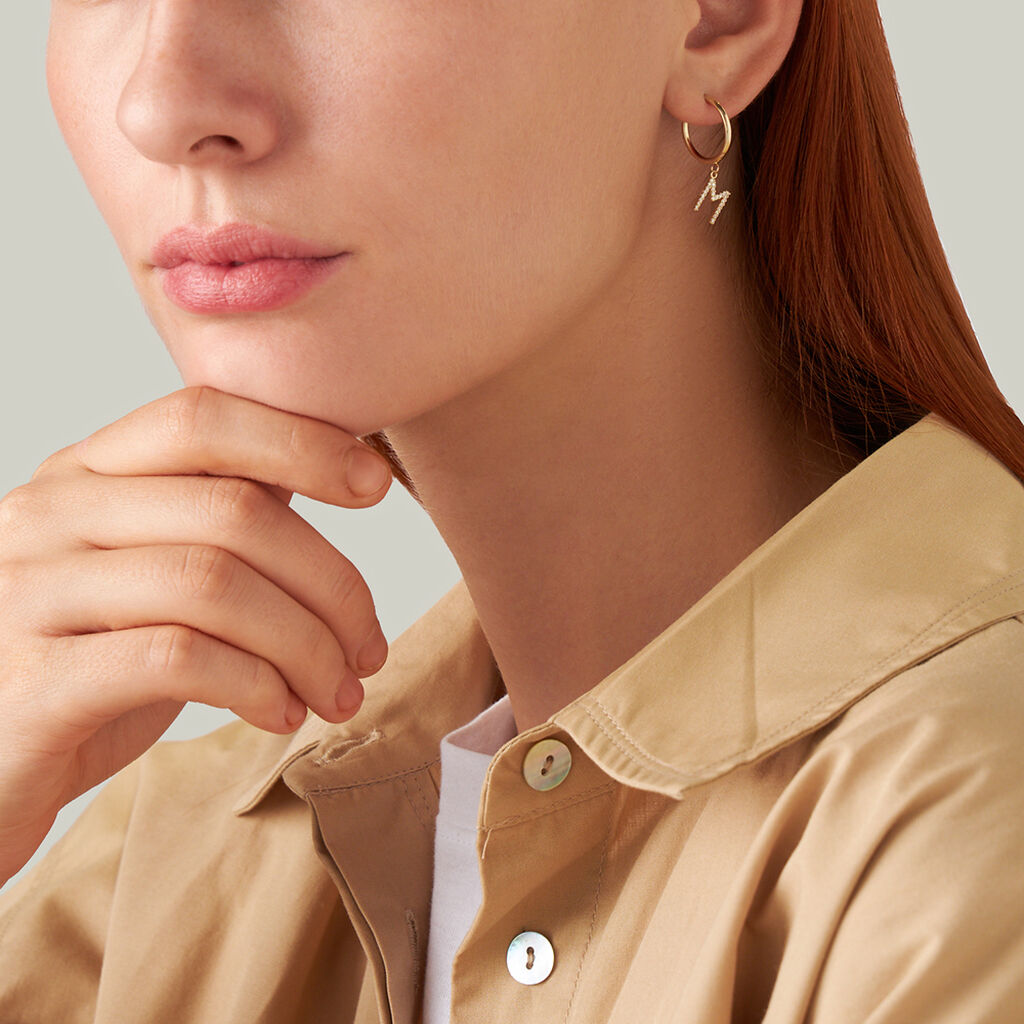 Mono Orecchino A Cerchio Toujours Oro Giallo Cubic Zirconia - Mono Orecchino Donna | Stroili
