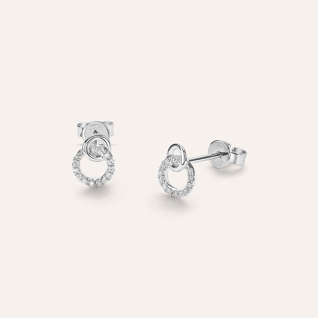 Orecchini Lobo Sophia Oro Bianco Diamante - Orecchini a Lobo Donna | Stroili