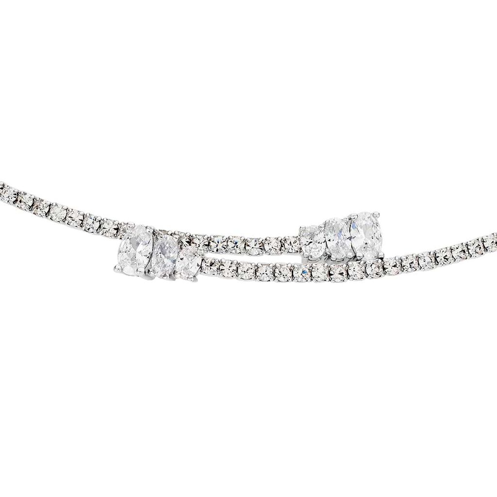 Collana rigida in metallo rodiato e strass - Collane Donna | Stroili