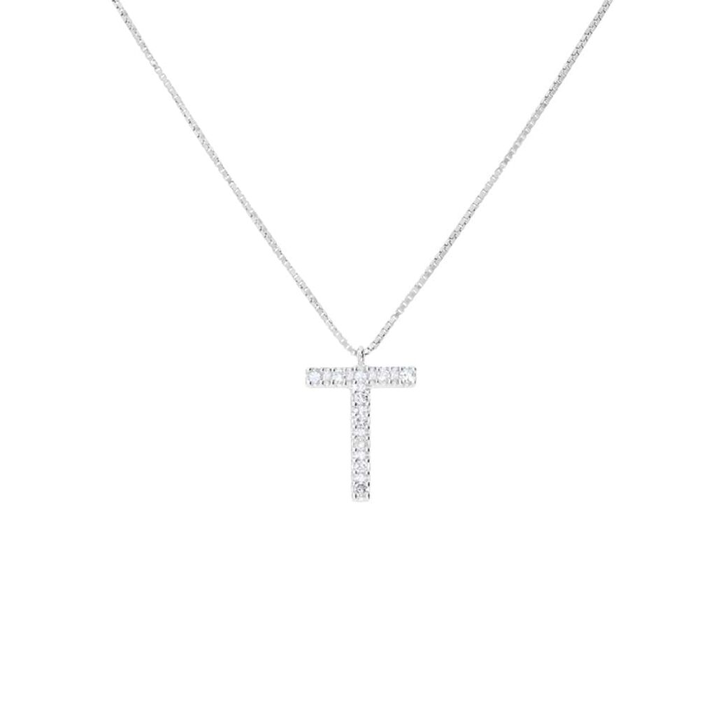 Collana Diamond Letters Oro Bianco Diamante - Collane Donna | Stroili