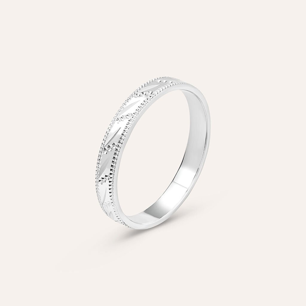 Fede Classica Diamantata 3 mm Oro Bianco - Anelli con Incisione Donna | Stroili