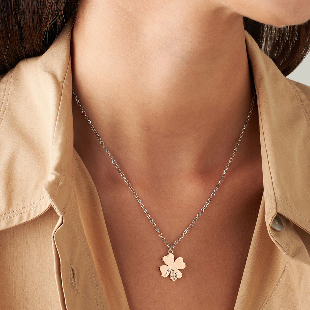 Collana Lady Chic Acciaio Bicolore Bianco / Rosa Cristallo - Collane Donna | Stroili