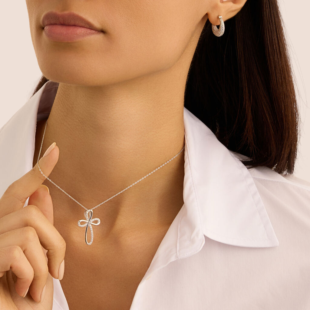 Orecchini A Cerchio Silver Shine Argento Rodiato Cubic Zirconia - Orecchini a Cerchio Donna | Stroili