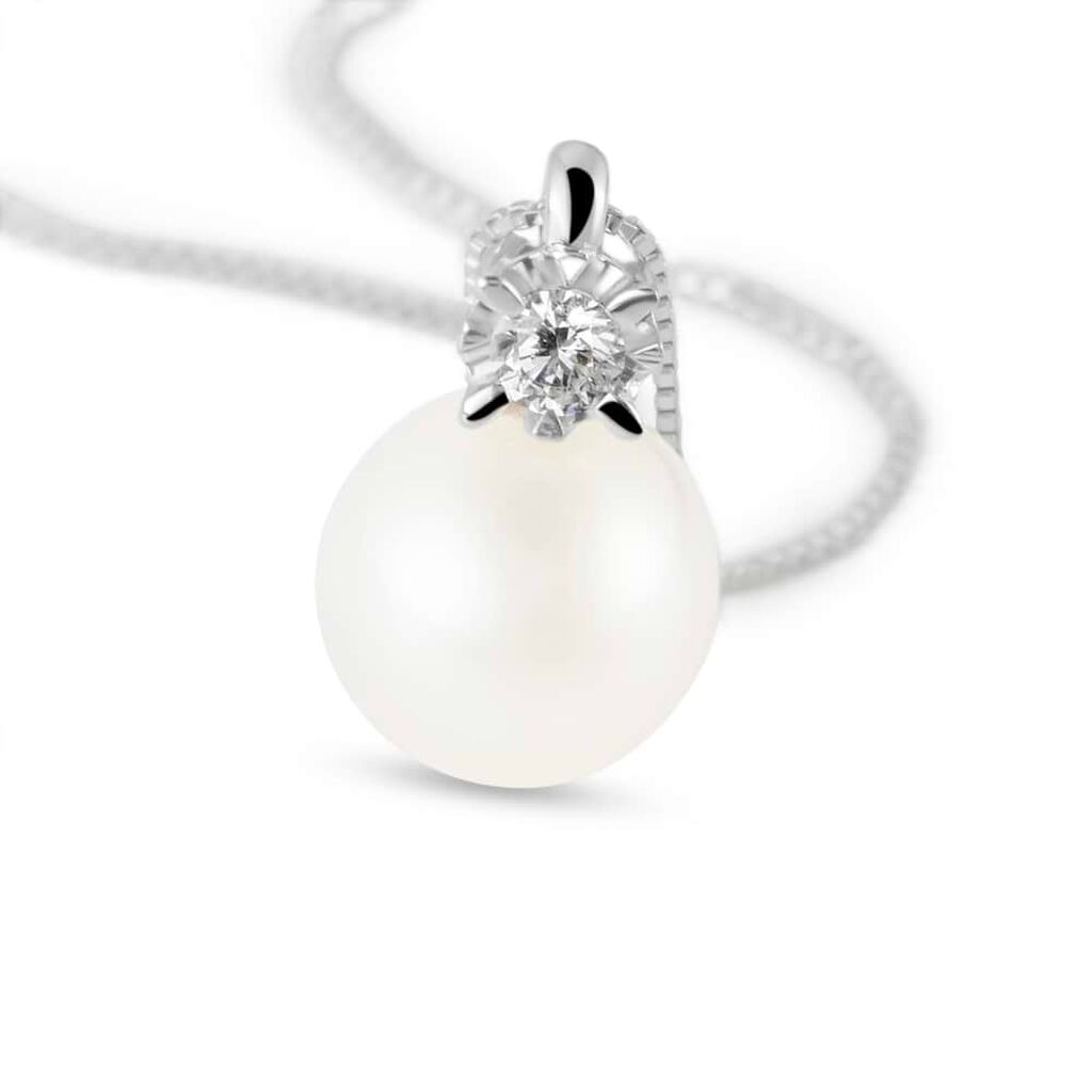 Collana Gold Pearls Oro Bianco Perla D'Acqua Dolce Diamante - Collane Donna | Stroili