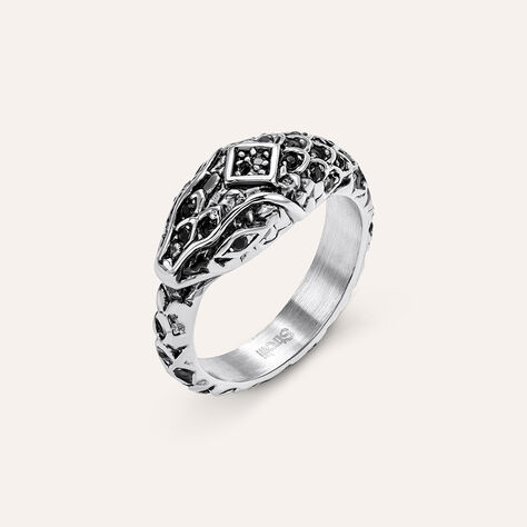 Anello Fantasia Man Code Acciaio Cristallo - Anelli con Pietre Uomo | Stroili