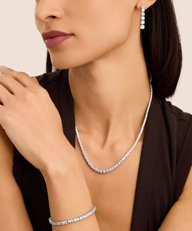 Orecchini Pendenti Tennis Silver Elegance Argento Rodiato Cubic Zirconia