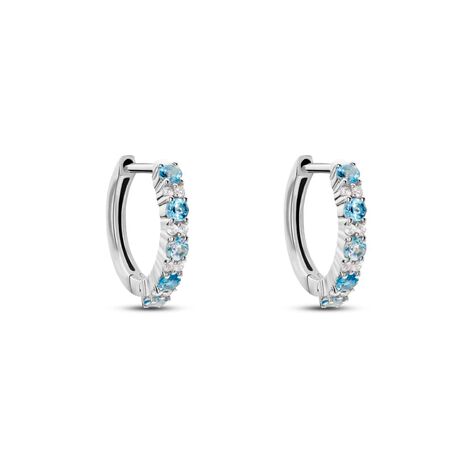 Orecchini A Cerchio Amélie Oro Bianco Topazio Cubic Zirconia - Orecchini a Cerchio Donna | Stroili