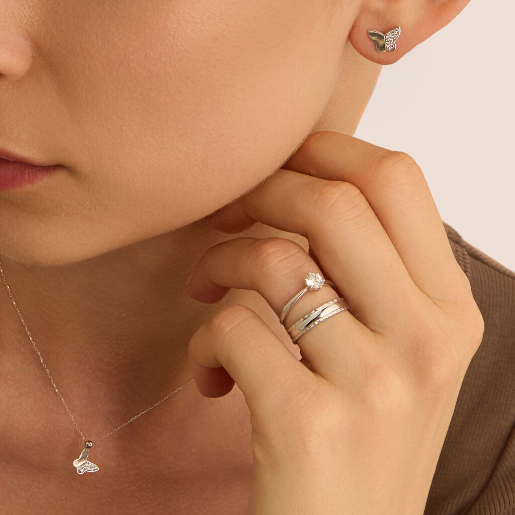 Anello Solitario Claire Oro Bianco Cubic Zirconia