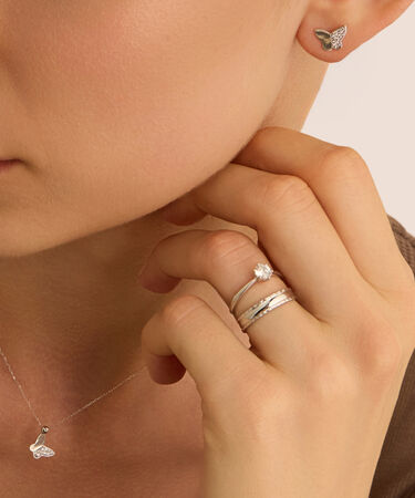 Anello Solitario Claire Oro Bianco Cubic Zirconia