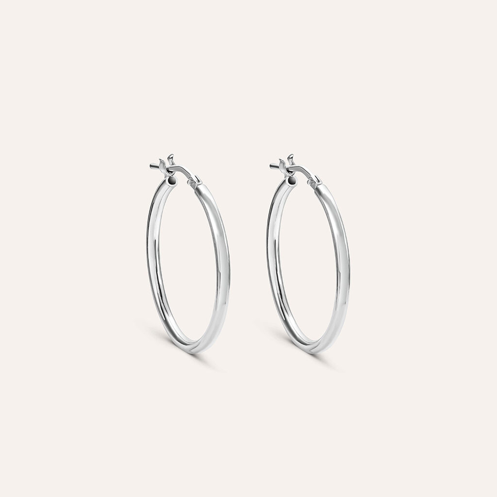 Orecchini A Cerchio Silver Collection Argento Rodiato