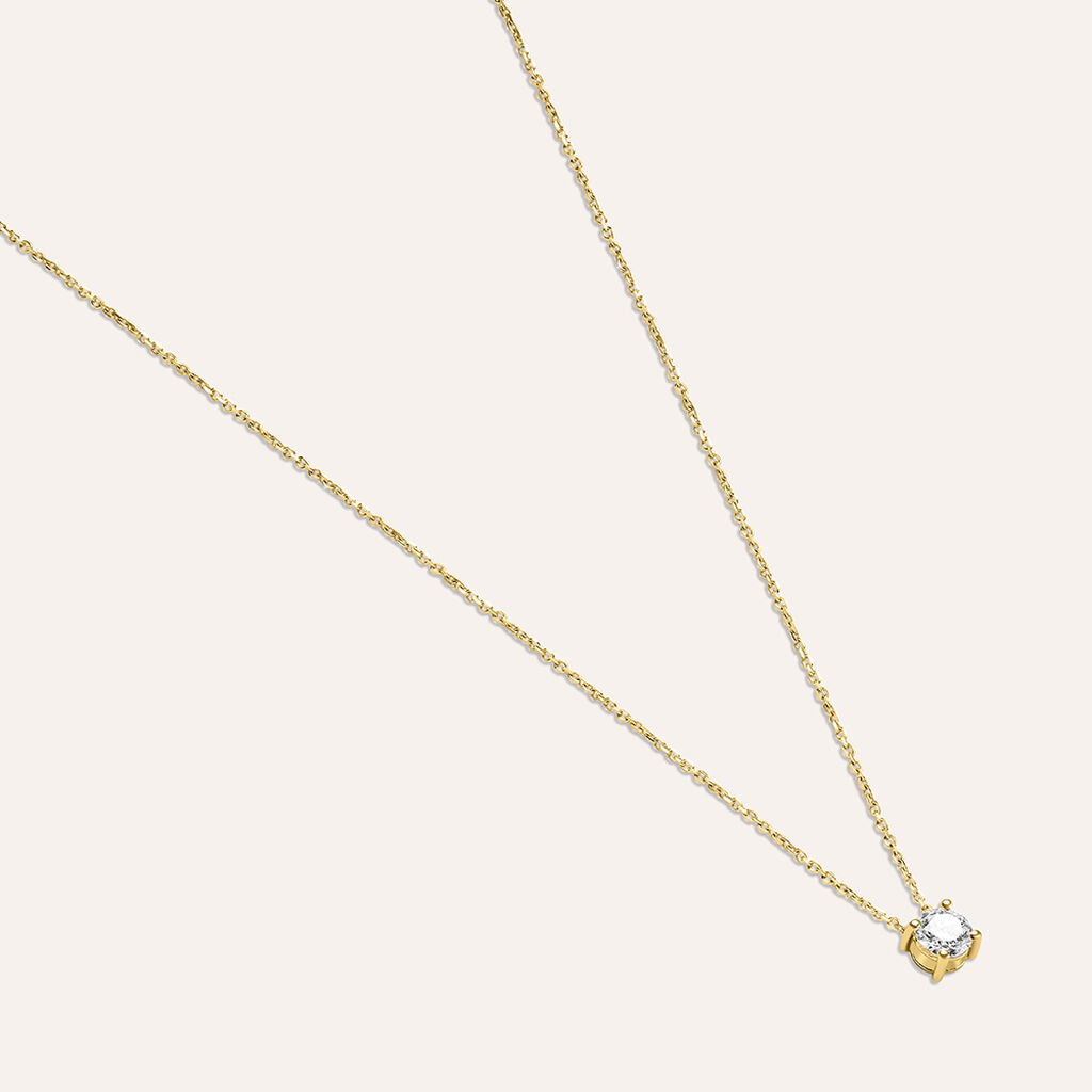 Collana Punto Luce Diamade Oro Giallo Diamante Lab-Grown